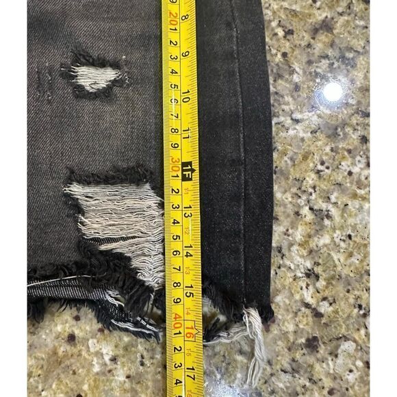 We the Free Distressed Denim Mini Black Jean Destroyed Skirt Free People Size 30 - Picture 8 of 11